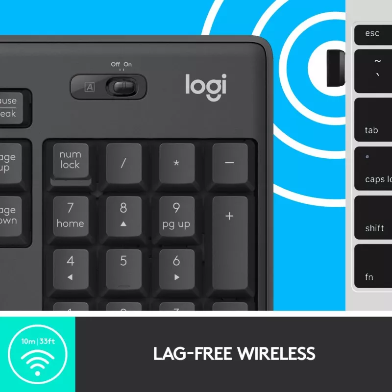 LOGITECH Mk295 Silent Wireless Combo Graphite Azerty belga