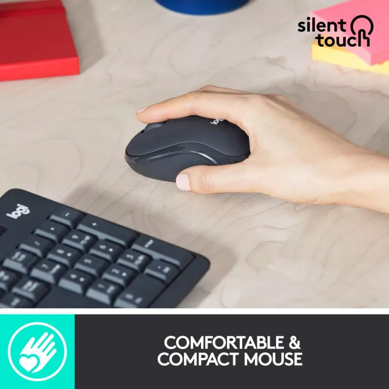 LOGITECH Mk295 Silent Wireless Combo Graphite Azerty belga