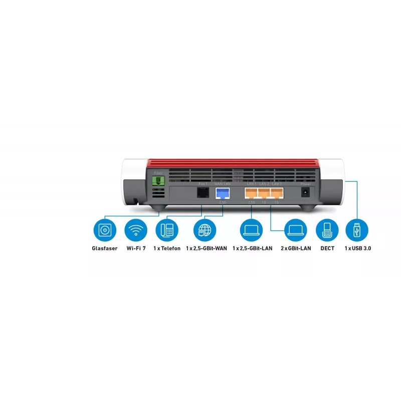 Box 5690 router Wi-Fi 2,5 Gigabit Ethernet dual band (2,4 GHz / 5 GHz) rosso, bianco