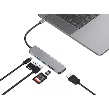 Dock per laptop/port replicator Conceptronic DONN02G USB 3.2 Gen 1 (3.1 Gen 1) Type-C alluminio