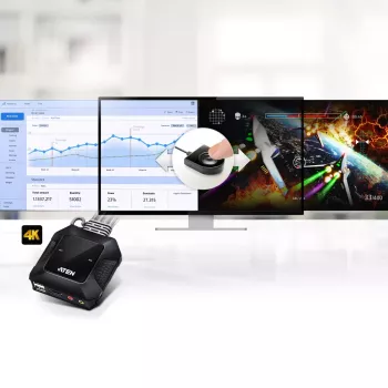 ATEN switch KVM USB 4K HDMI a 2 porte con telecomando per la selezione delle porte