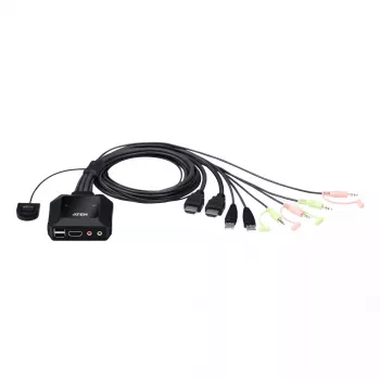 ATEN switch KVM USB 4K HDMI a 2 porte con telecomando per la selezione delle porte