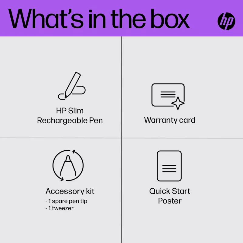 HP Penna ricaricabile sottile HP Penna ricaricabile sottile nera batteria integrata