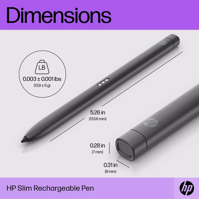 HP Penna ricaricabile sottile HP Penna ricaricabile sottile nera batteria integrata