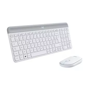 LOGITECH Tastiera e mouse wireless sottili Combo Mk470 - Offwhite - Azerty francese