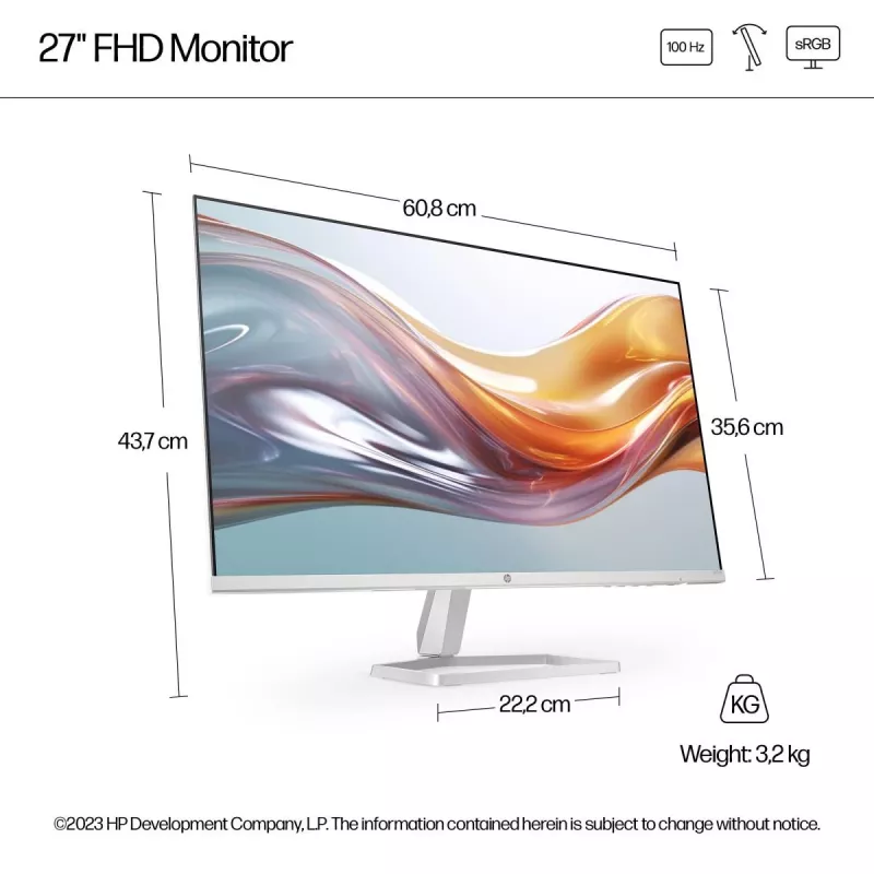 Monitor desktop HP Serie 5 527sw - 27 pollici - 1920x1080 (FHD) - IPS