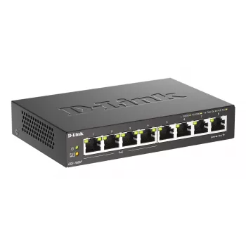 Switch unmanaged D-Link DGS-1008P/E, L2, 8 porte, PoE