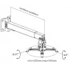 Supporto da soffitto/parete per proiettore Equip, nero, parete, 20 kg, nero, acciaio, -8 - 8°, -15 - 15°