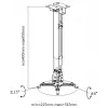 Supporto da soffitto/parete per proiettore Equip, nero, parete, 20 kg, nero, acciaio, -8 - 8°, -15 - 15°
