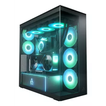 ARCTIC Xtender VG (Mirror Black) case per PC E-ATX premium con supporto verticale per GPU