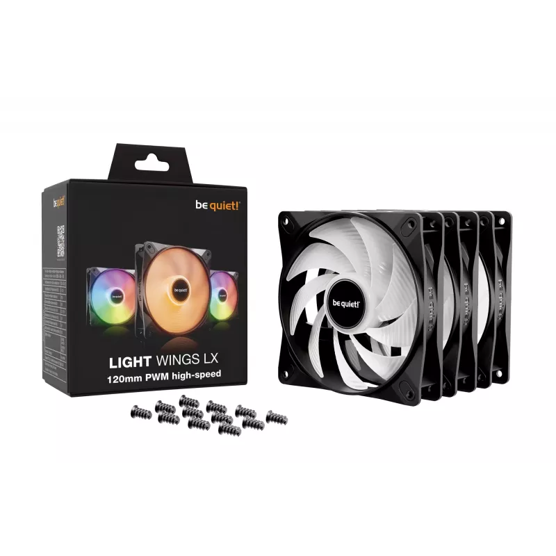 be quiet LIGHT WINGS LX 120mm PWM High Speed 3-Pack nero ventola per case PC 12 cm 3 pezzi