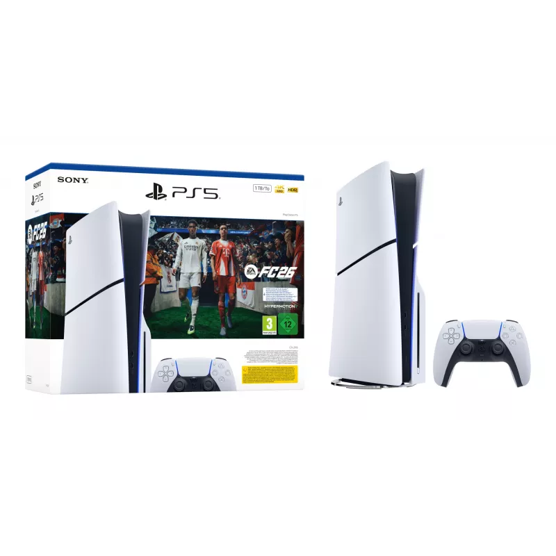 Sony PlayStation 5 + EA Sports FC 26 Bundle 1 TB Wi-Fi nero, bianco