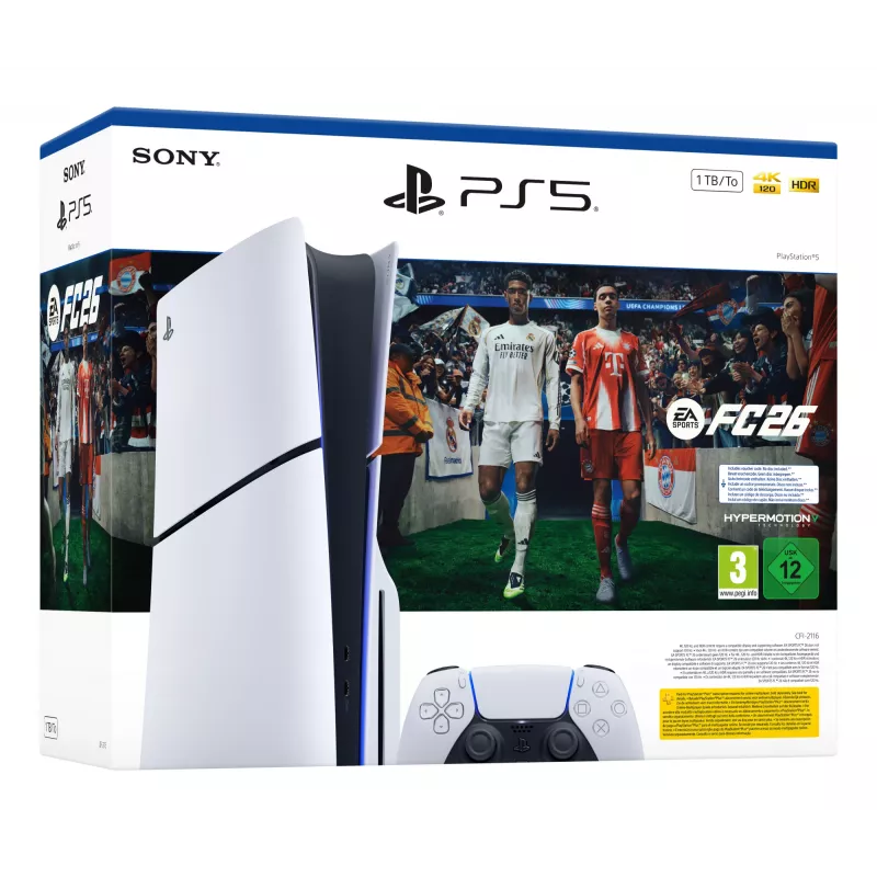 Sony PlayStation 5 + EA Sports FC 26 Bundle 1 TB Wi-Fi nero, bianco
