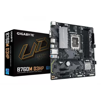 GIGABYTE B760M D3HP Scheda madre - CPU Intel Core 14th Gen, VRM 4+1+1 fasi, fino a 5600MHz DDR5, 2xPCIe 4.0 M.2, GbE LAN, USB 3.2 Gen 1