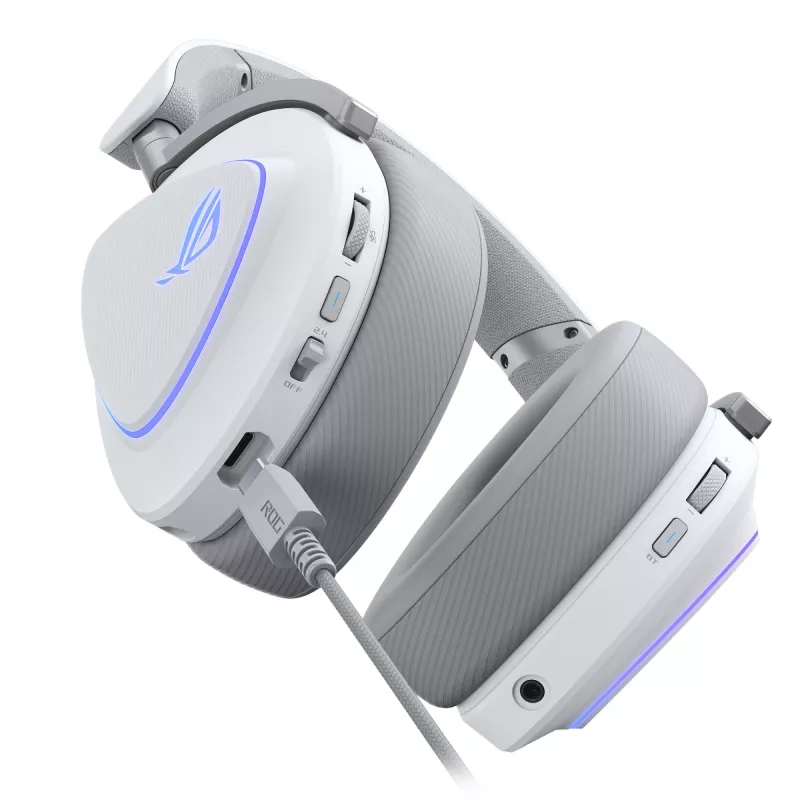 ASUS ROG Delta II Headset Cablato e Wireless Archetto Gaming USB Type-C Bluetooth Bianco