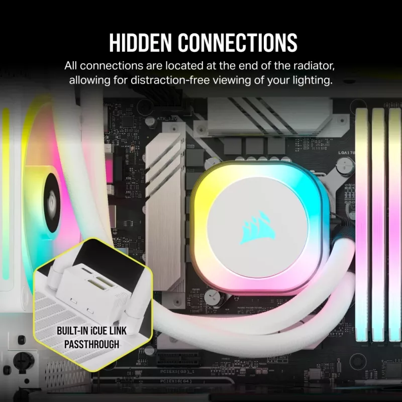 Dissipatore CPU CORSAIR – iCUE Link H100i RGB raffreddamento liquido AiO – bianco