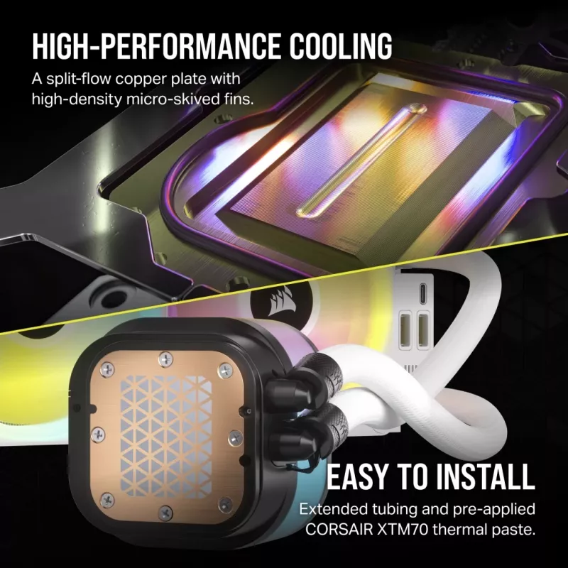Dissipatore CPU CORSAIR – iCUE Link H100i RGB raffreddamento liquido AiO – bianco