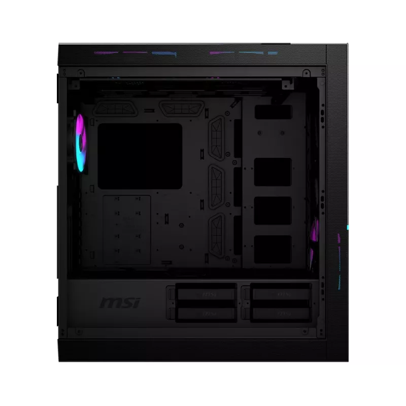 Case per computer gaming MSI MPG SEKIRA 500X Full Tower 'nero, 3x ventole ARGB 200mm + 1x 200mm + 1x120mm ARGB, Mystic Light Sync, hub ARGB a 8 canali, USB Type-C, pannelli in vetro temperato, E-ATX, ATX, mATX, mini-ITX'