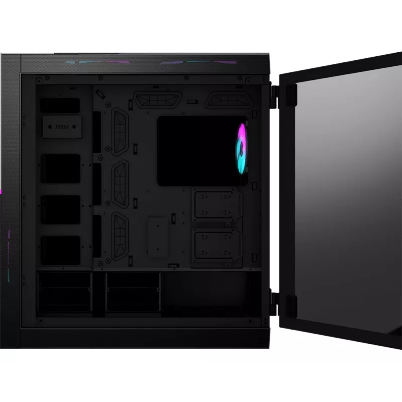 Case per computer gaming MSI MPG SEKIRA 500X Full Tower 'nero, 3x ventole ARGB 200mm + 1x 200mm + 1x120mm ARGB, Mystic Light Sync, hub ARGB a 8 canali, USB Type-C, pannelli in vetro temperato, E-ATX, ATX, mATX, mini-ITX'
