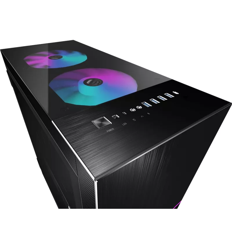 Case per computer gaming MSI MPG SEKIRA 500X Full Tower 'nero, 3x ventole ARGB 200mm + 1x 200mm + 1x120mm ARGB, Mystic Light Sync, hub ARGB a 8 canali, USB Type-C, pannelli in vetro temperato, E-ATX, ATX, mATX, mini-ITX'