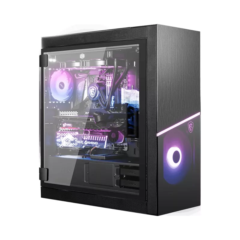 Case per computer gaming MSI MPG SEKIRA 500X Full Tower 'nero, 3x ventole ARGB 200mm + 1x 200mm + 1x120mm ARGB, Mystic Light Sync, hub ARGB a 8 canali, USB Type-C, pannelli in vetro temperato, E-ATX, ATX, mATX, mini-ITX'