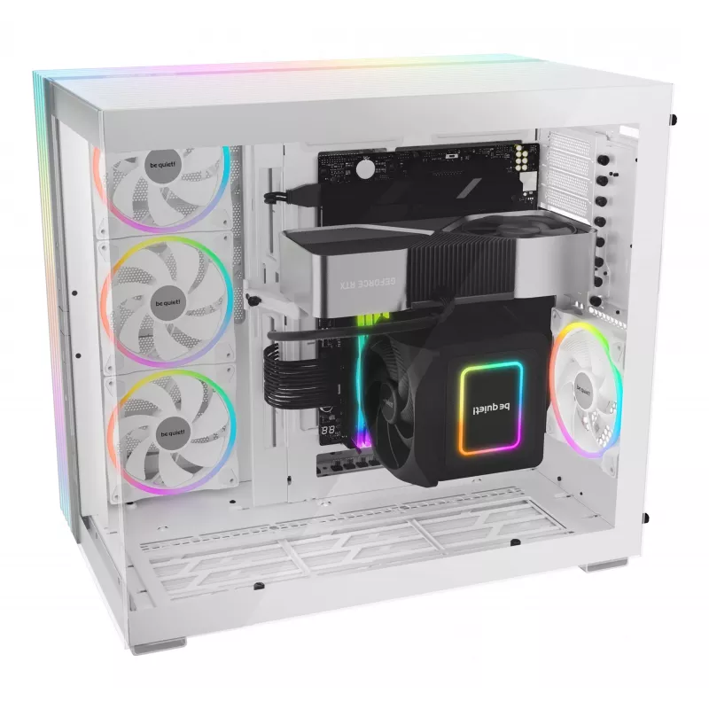 Case PC be quiet! Light Base 900 FX, Full Tower, E-ATX / XL-ATX, vetro temperato, 4 ventole da 140 mm, dissipatore CPU da 190 mm, bianco