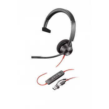 HP Poly Blackwire 3310 headset monaurale con USB-C + adattatore USB-C/A