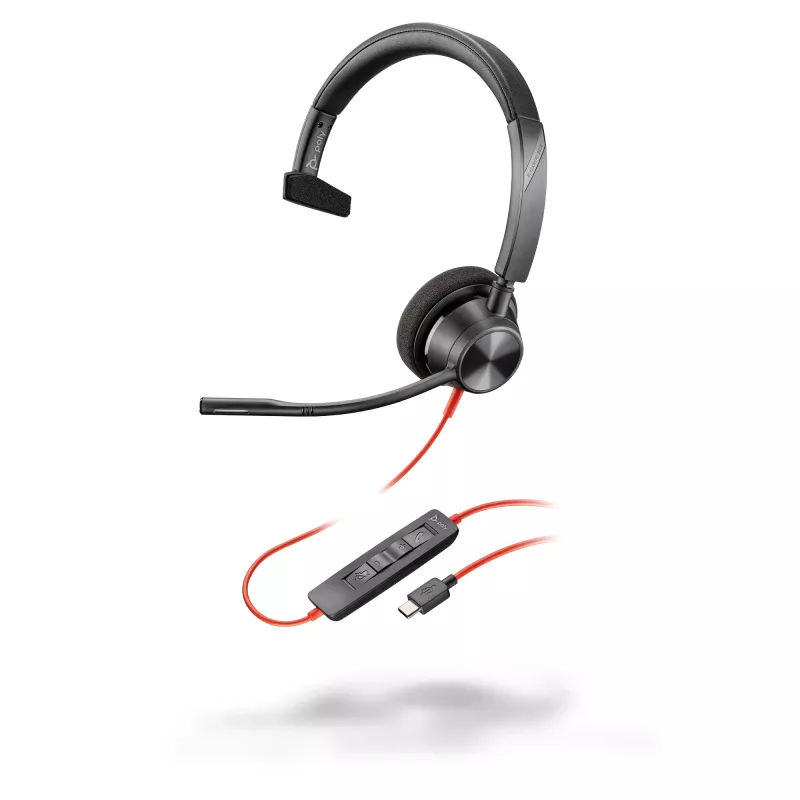 HP Poly Blackwire 3310 headset monaurale con USB-C + adattatore USB-C/A