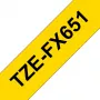 Nastro etichette Brother TZE-FX651 nero su giallo TZ