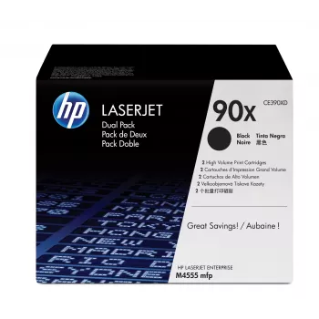 HP 90X confezione da 2 cartucce toner originali LaserJet alta capacità nero