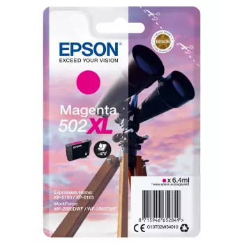 Epson confezione singola magenta 502XL inchiostro, alta (XL) resa, magenta, inchiostro pigmentato, 6,4 ml, 1 pezzo, 470 pagine
