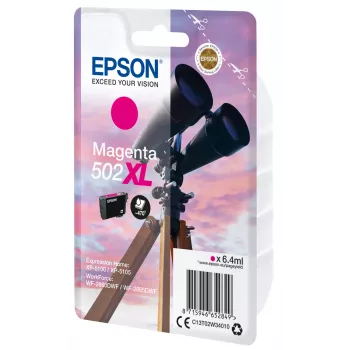 Epson confezione singola magenta 502XL inchiostro, alta (XL) resa, magenta, inchiostro pigmentato, 6,4 ml, 1 pezzo, 470 pagine