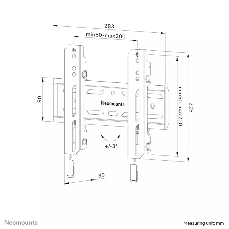 Neomounts WL30S-850BL12 supporto a parete TV 24-65 pollici - fisso - bloccabile - montaggio rapido