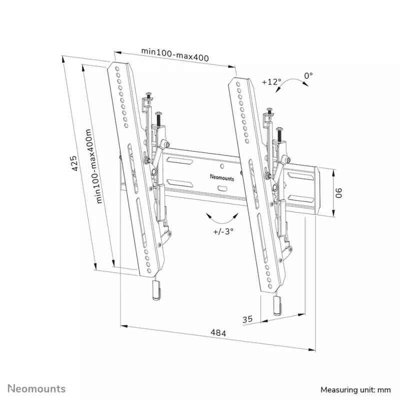 Supporto a parete TV Neomounts WL35S-850BL14 peso max 50 kg 32-75 pollici