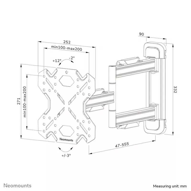Neomounts WL40S-850BL12 supporto a parete TV 32-55 pollici - orientabile - montaggio rapido