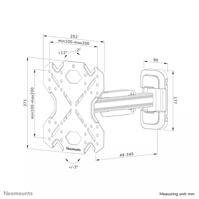 Neomounts WL40S-840BL12 supporto a parete TV 32-55 pollici - orientabile - montaggio rapido