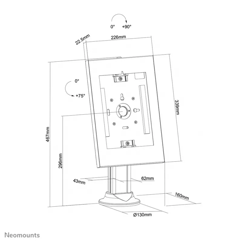Neomounts DS15-640WH1 supporto tablet da tavolo 9,7-11 pollici - bloccabile