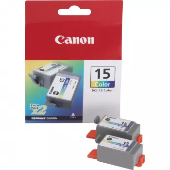 Canon BCI-15 Colour Twin Pack Cartucce d'inchiostro, ciano/magenta/giallo, 2 x 7,5 ml (8191A002)