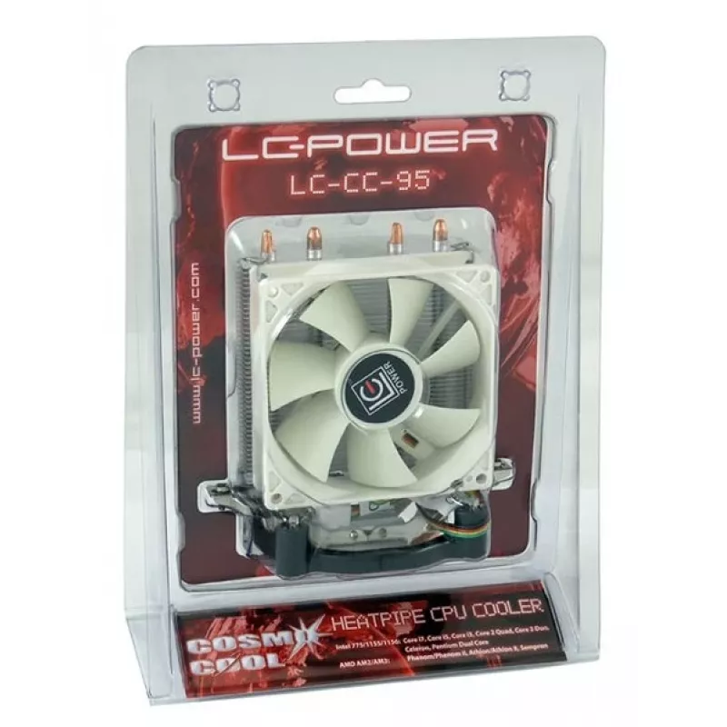 Dissipatore LC-Power LC-CC-95 dissipatore CPU 9,2 cm argento bianco