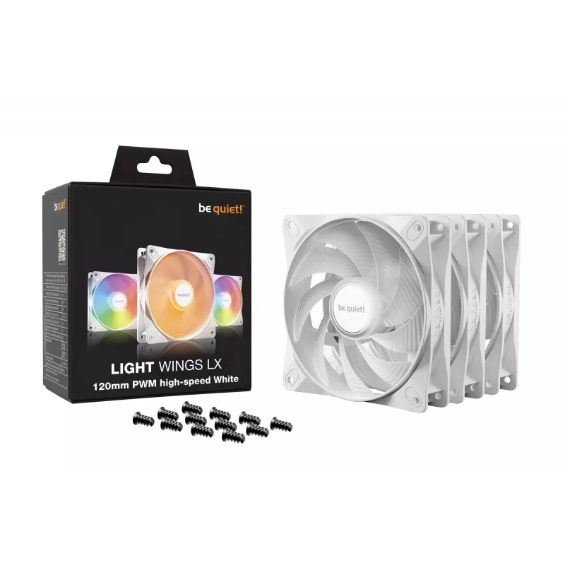 be quiet! LIGHT WINGS LX 120mm PWM High Speed confezione da 3 bianco