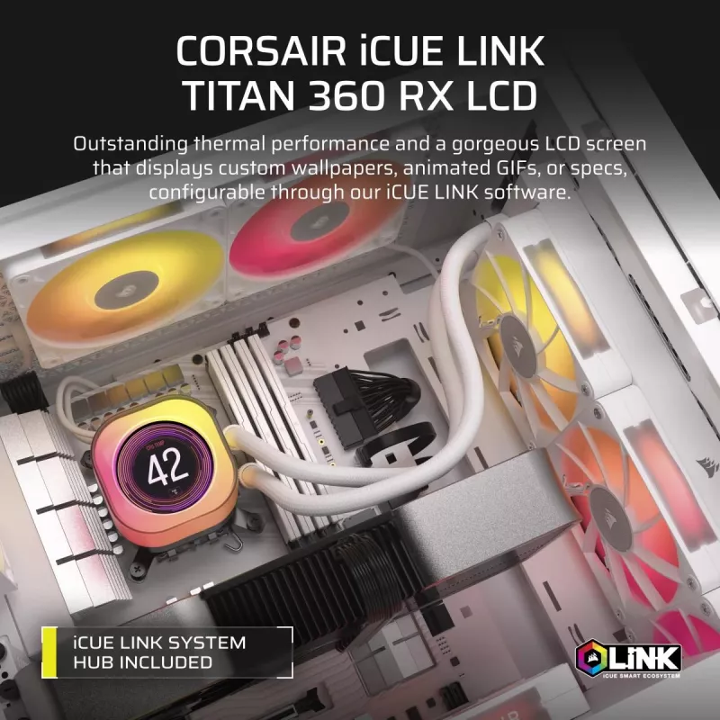 Dissipatore CPU CORSAIR - Icue Link Titan 360 Rx LCD raffreddamento a liquido