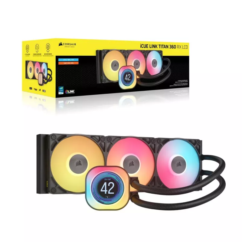 Dissipatore CPU CORSAIR - Icue Link Titan 360 Rx LCD raffreddamento a liquido