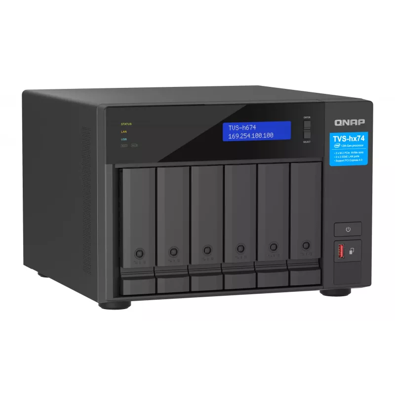QNAP TVS-H674T-I5-32G NAS/server di storage Tower Intel® Core™ i5 i5-12400 32 GB DDR4 HDD QNAP QTS nero