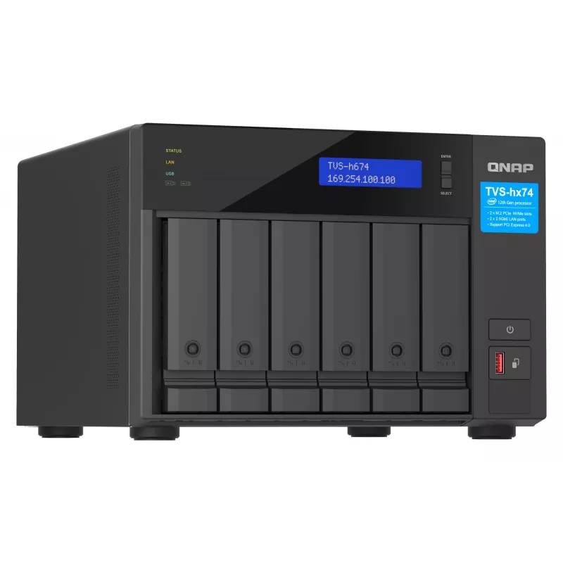 QNAP TVS-H674T-I5-32G NAS/server di storage Tower Intel® Core™ i5 i5-12400 32 GB DDR4 HDD QNAP QTS nero