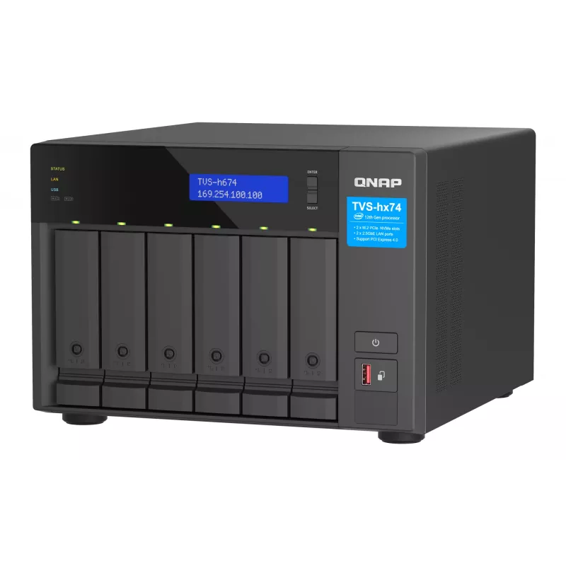 QNAP TVS-H674T-I5-32G NAS/server di storage Tower Intel® Core™ i5 i5-12400 32 GB DDR4 HDD QNAP QTS nero
