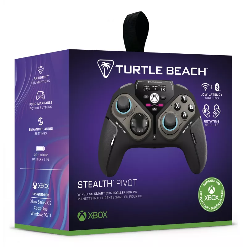 Turtle Beach Stealth Pivot controller di gioco wireless smart con moduli rotanti, display dashboard, stick a effetto Hall, tasti riprogrammabili per Windows-PC, Xbox Series X|S e Xbox One