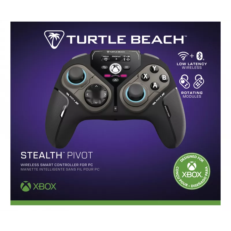 Turtle Beach Stealth Pivot controller di gioco wireless smart con moduli rotanti, display dashboard, stick a effetto Hall, tasti riprogrammabili per Windows-PC, Xbox Series X|S e Xbox One