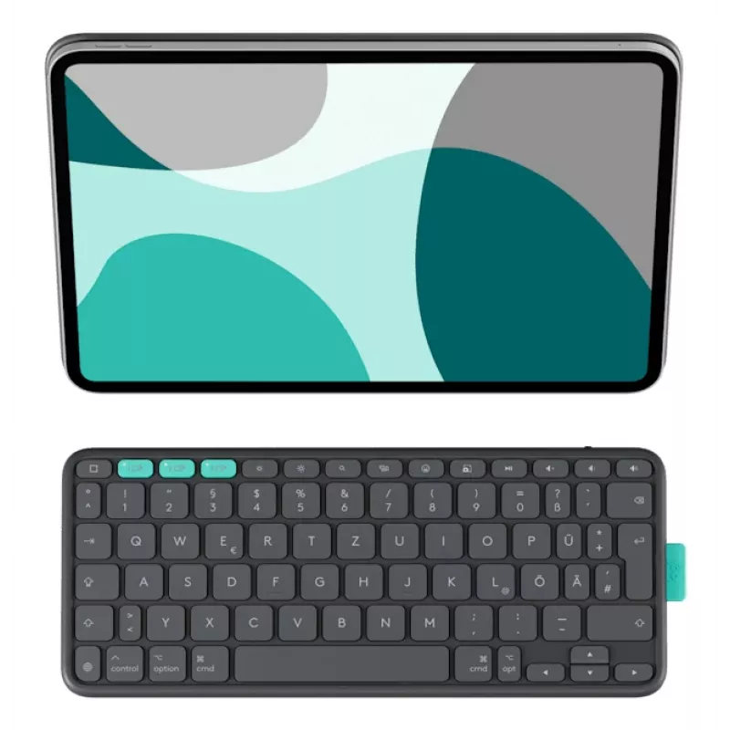 Custodia con tastiera Logitech Flip Folio QWERTZ tedesco per iPad Pro/Air 11 pollici, Bluetooth, grafite, batteria 90 mAh