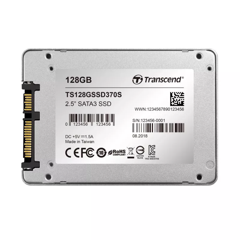 TRANSCEND SSD 370 128GB 2.5in SATA III 6gb/s MLC alloggiamento in alluminio