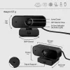 HP 435 FHD webcam (77B10AA), 2 MP, 1920 x 1080, 30 fps, USB-A 2.0, messa a fuoco automatica, copriobiettivo per la privacy, doppio microfono, nero
